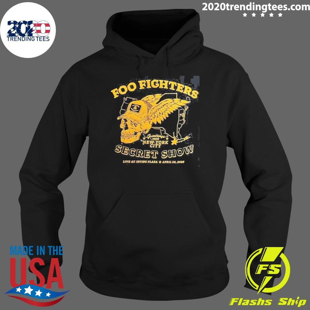 Foo Fighters Secret Show New York City 2026 Merch At Irving Plaza On April 30 2026 Flying Skull Head Shirt