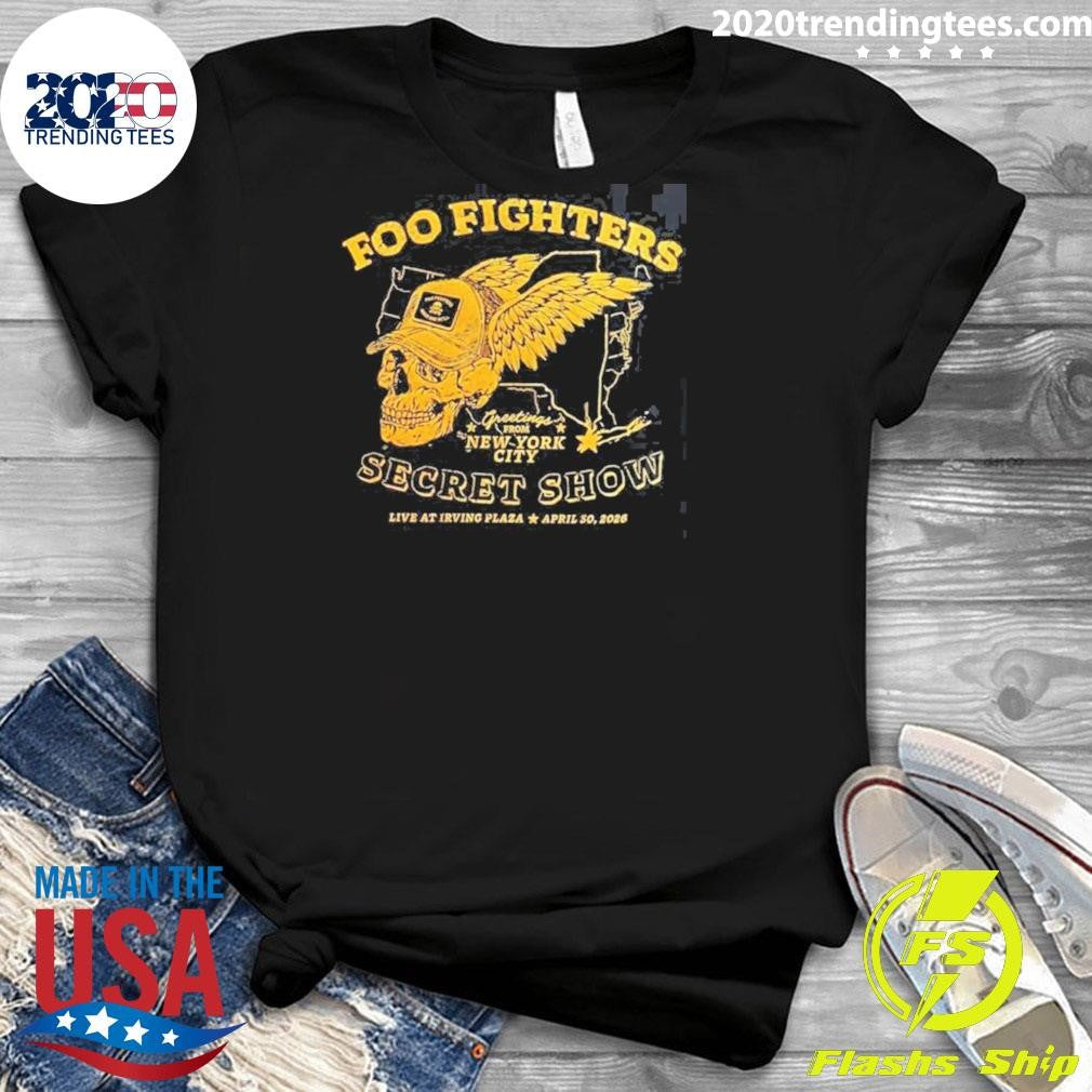 Foo Fighters Secret Show New York City 2026 Merch At Irving Plaza On April 30 2026 Flying Skull Head Shirt