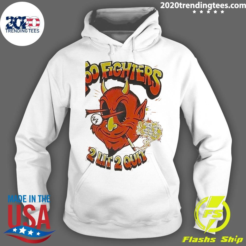 Foo Fighters Secret Show New York City 2026 Merch At Irving Plaza On April 30 2026 Red Devil 2 Lit 2 Quit Shirt