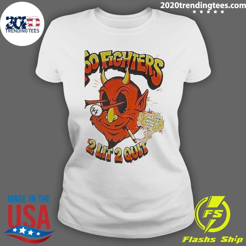 Foo Fighters Secret Show New York City 2026 Merch At Irving Plaza On April 30 2026 Red Devil 2 Lit 2 Quit Shirt