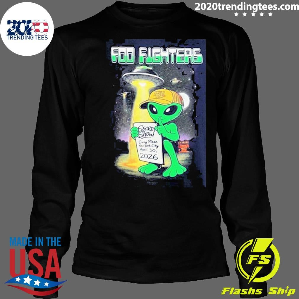 Foo Fighters Secret Show New York City 2026 Merch At Irving Plaza On April 30 2026 The Alien Navy Shirt