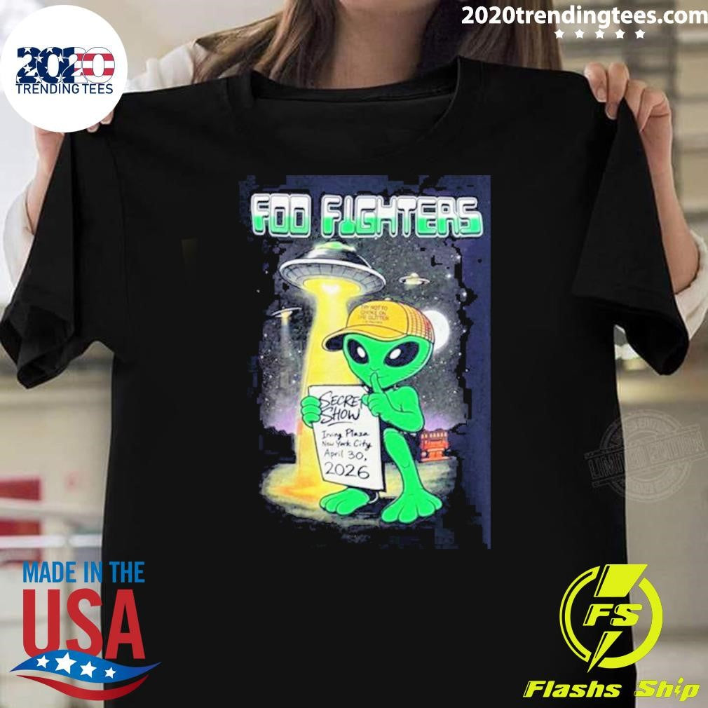 Foo Fighters Secret Show New York City 2026 Merch At Irving Plaza On April 30 2026 The Alien Navy Shirt