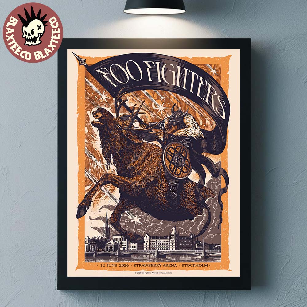 Foo Fighters Stockholm Sweden 2026 Event Poster At Strawberry Arena On 12 June 2026 The Viking Art Home Decor Poster Canvas