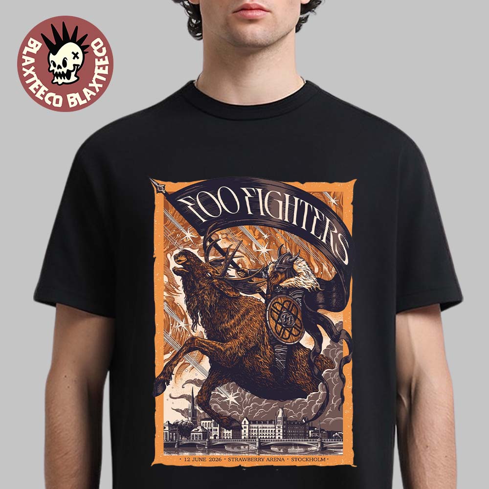 Foo Fighters Stockholm Sweden 2026 Event Poster At Strawberry Arena On 12 June 2026 The Viking Art T-Shirt