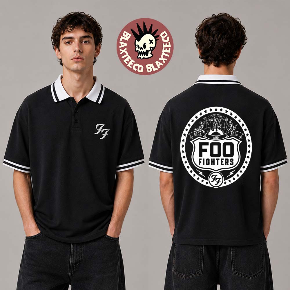 Foo Fighters Take Cover Tour 2026 Merch Rock And Roll 3 Devils Polo Football Jersey
