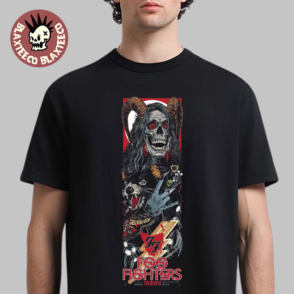 Foo Fighters Tasmania Australia 2026 Venue Poster At Utas Stadium On 24 January 2026 T-Shirt