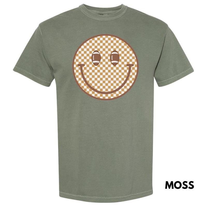 Football Checkered Happy Face Comfort Colors T-Shirt 'NLB' Hoodie, Sweatshirt | PodTeesHub.com
