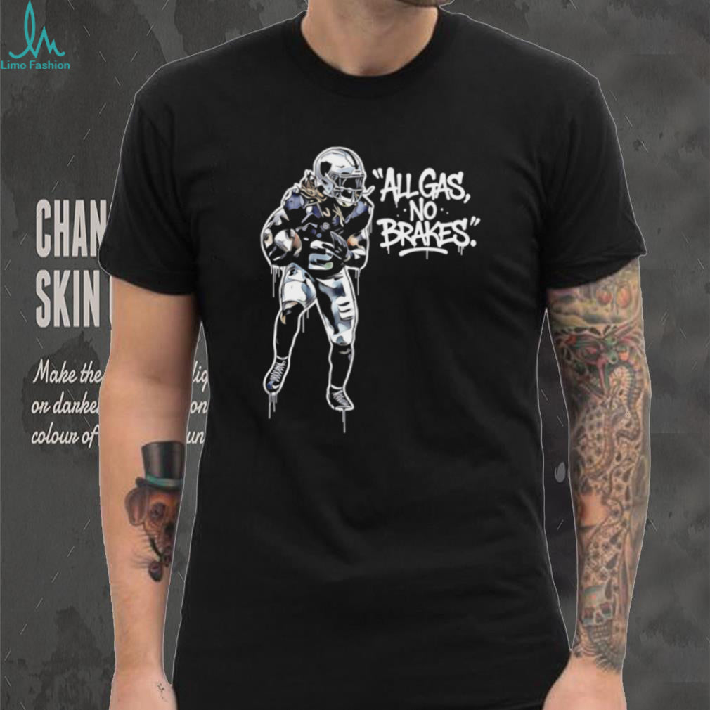 Football Player All Gas No Brakes Sports Graphic T Shirt