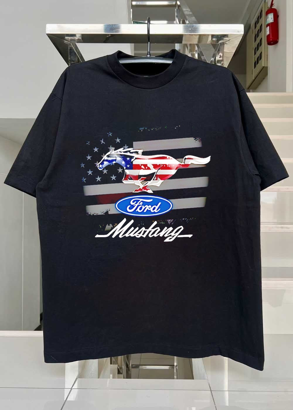 Ford Mustang American Flag T-Shirt