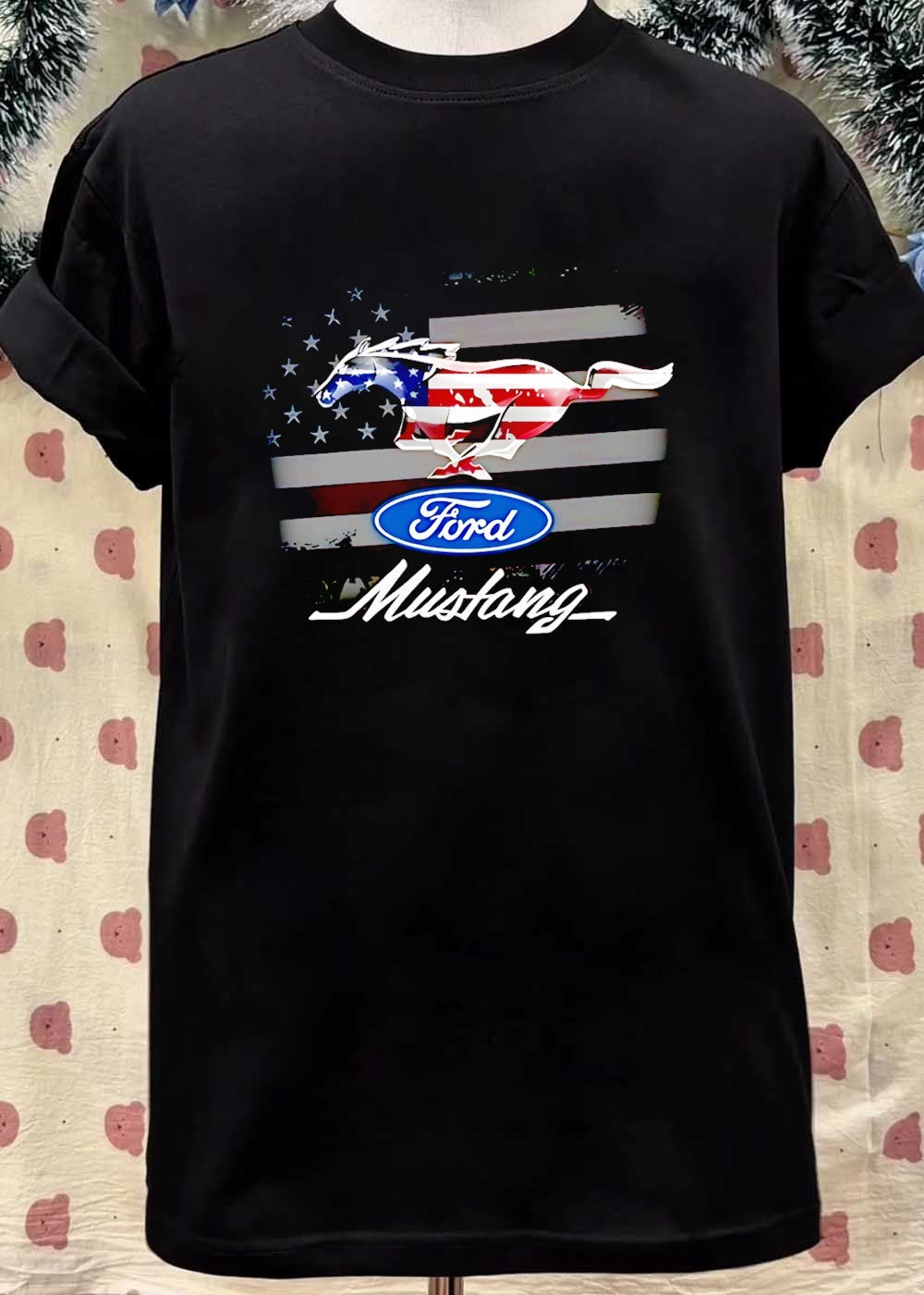 Ford Mustang American Flag T-Shirt