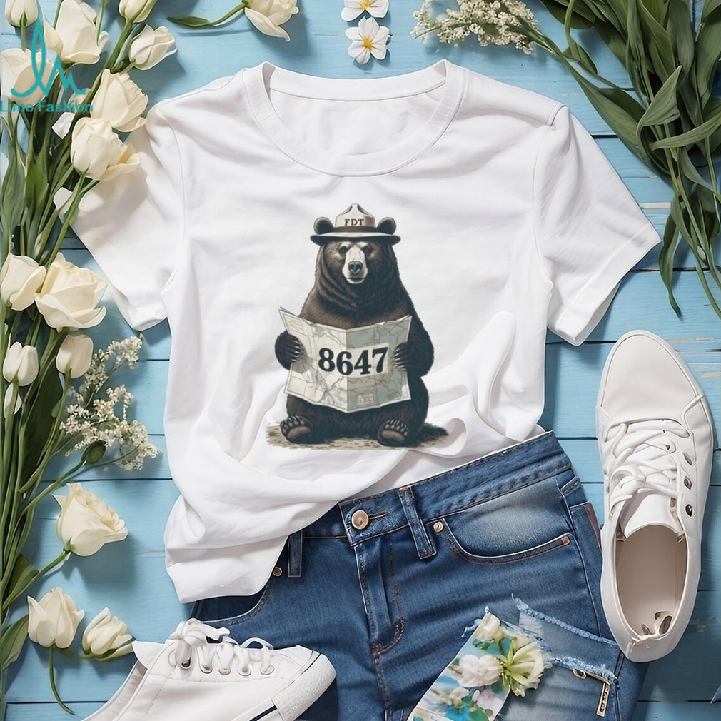Forest Ranger Bear Map 8647 Outdoors Lover Graphic T Shirt