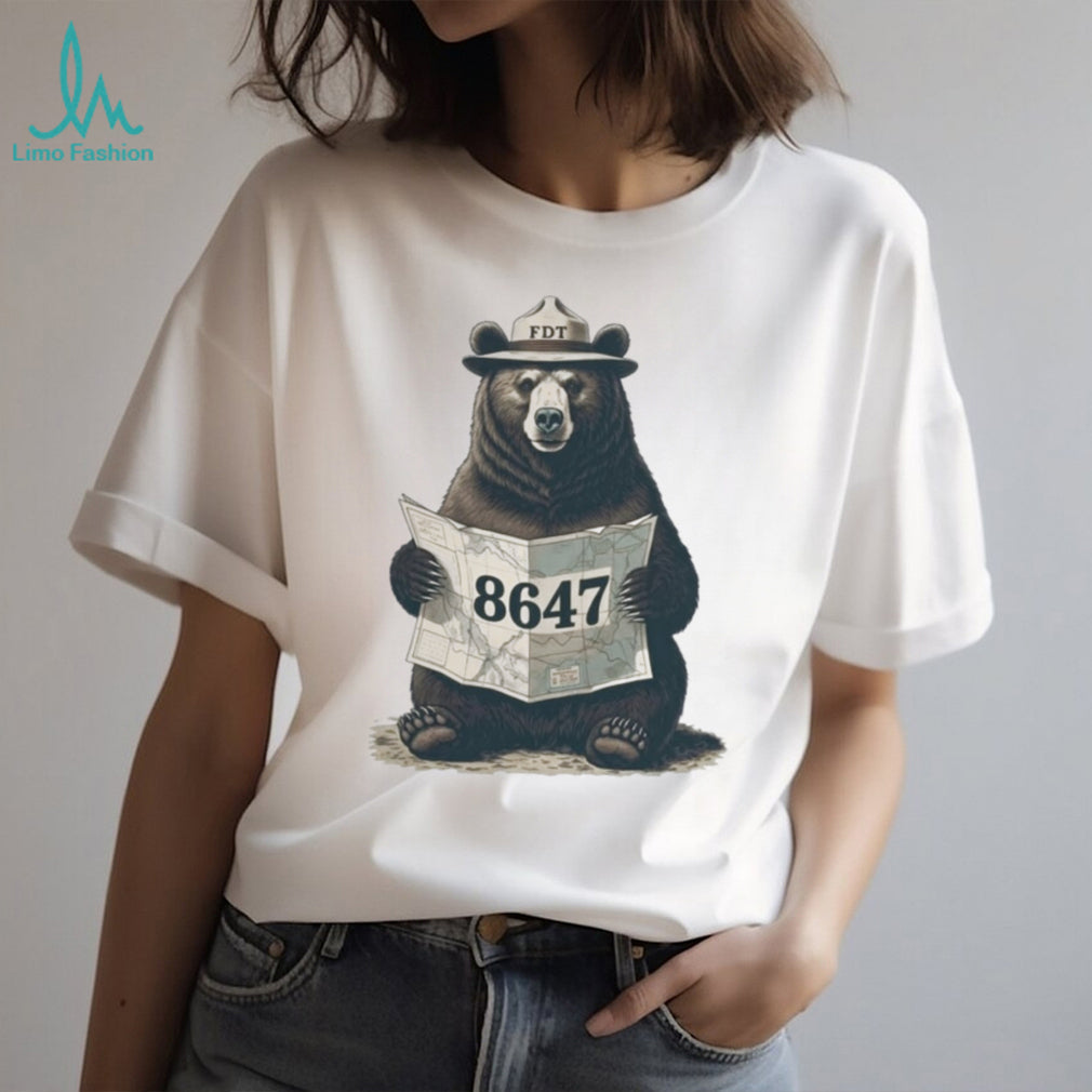 Forest Ranger Bear Map 8647 Outdoors Lover Graphic T Shirt