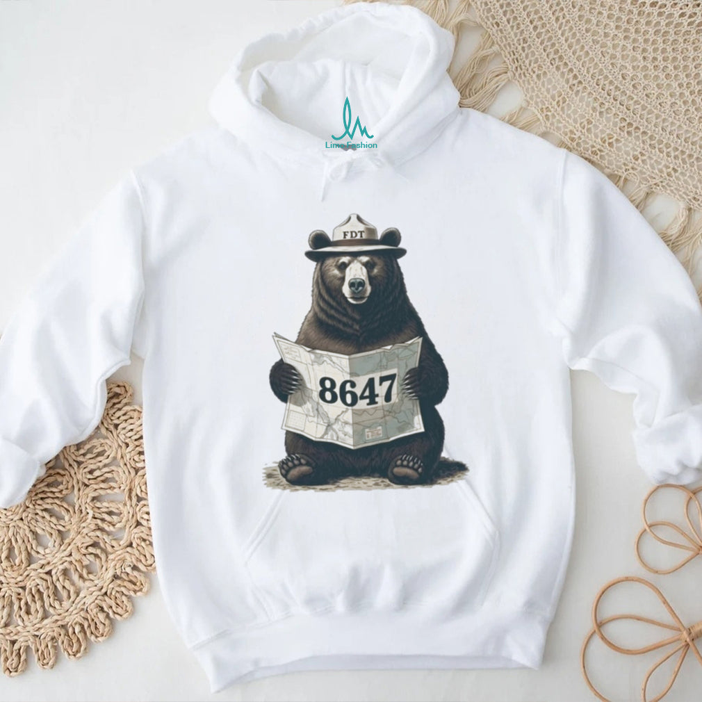Forest Ranger Bear Map 8647 Outdoors Lover Graphic T Shirt
