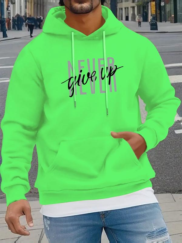 Forever Letter Print Men's Hooded Sweatshirt New Spring and Autumn Winter Solid Color Printed Hoodie Top Loose Style T-Shirts