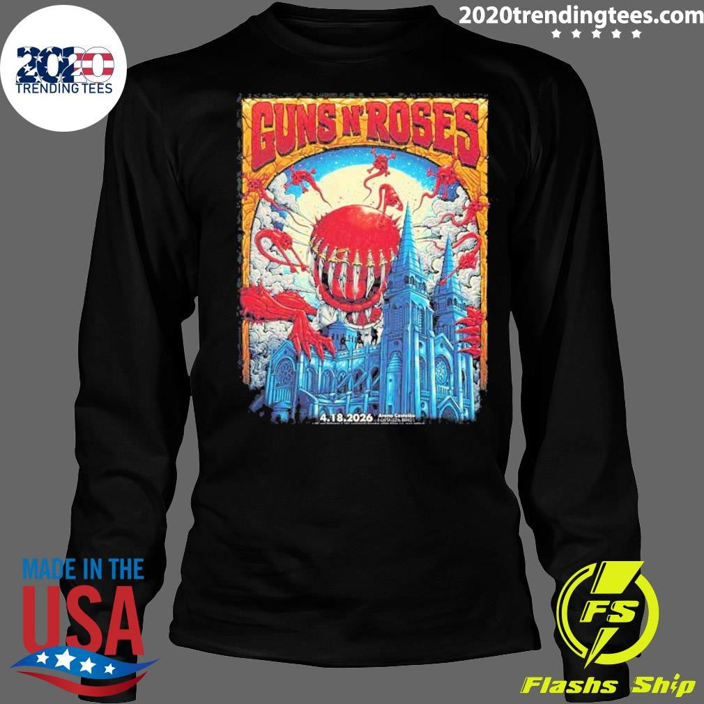 Fortaleza Brasil 2026 Guns N Roses Poster Tonight For April 18 2026 At Arena Castelao Black Shirt