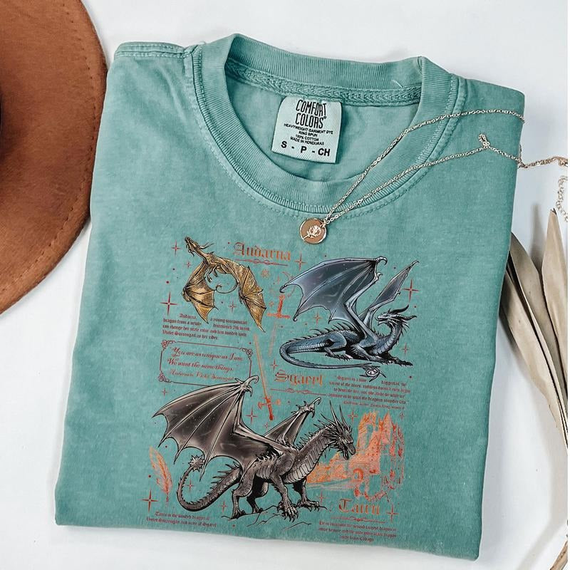 Fourth Wing Dragon Shirt, Tairn & Andarna TShirt, Basgiath War College Tee, Dragon Rider Shirt, Bookish Gift for Readers...