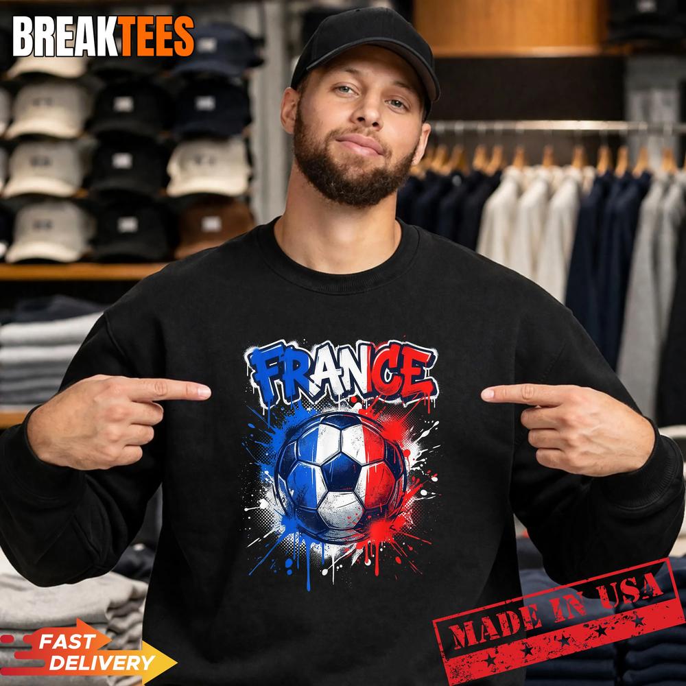 France Football Soccer Player Flag Graffiti Father’s Day Shirt