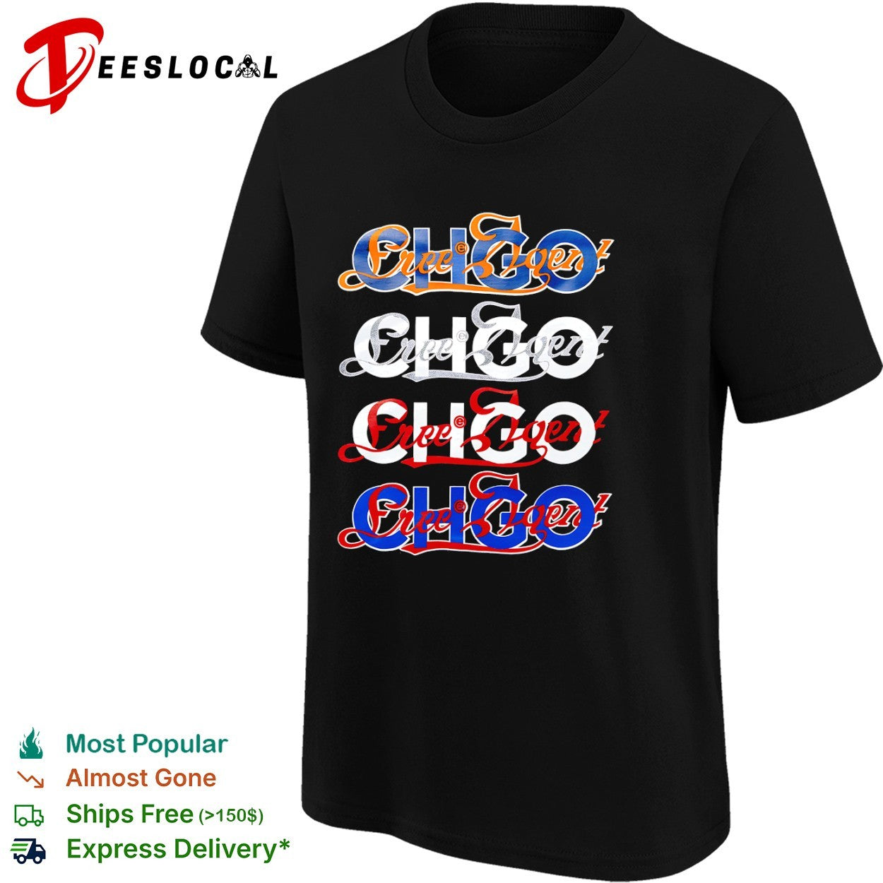 Free Agent x CHGO Logo Chicago sports shirt