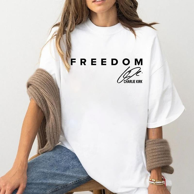 Freedom Charlie Kirk Singnature Shirt, Thank you Chalie Voice of a Generation T-shirt, Sweatshirt, Gift For Him, Gift For...