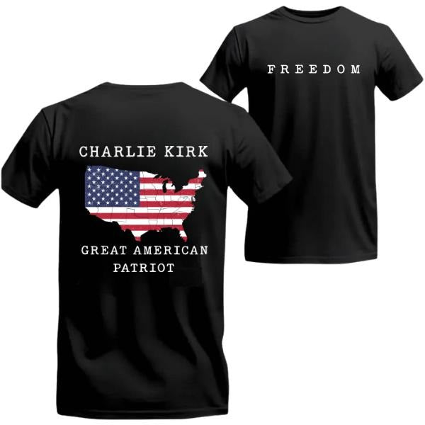 Freedom Charlie Kirk Unisex Heavy Cotton T-Shirt, Prayers Up for Charlie, Rest In Peace Charlie Kirk, Thank you Charlie...