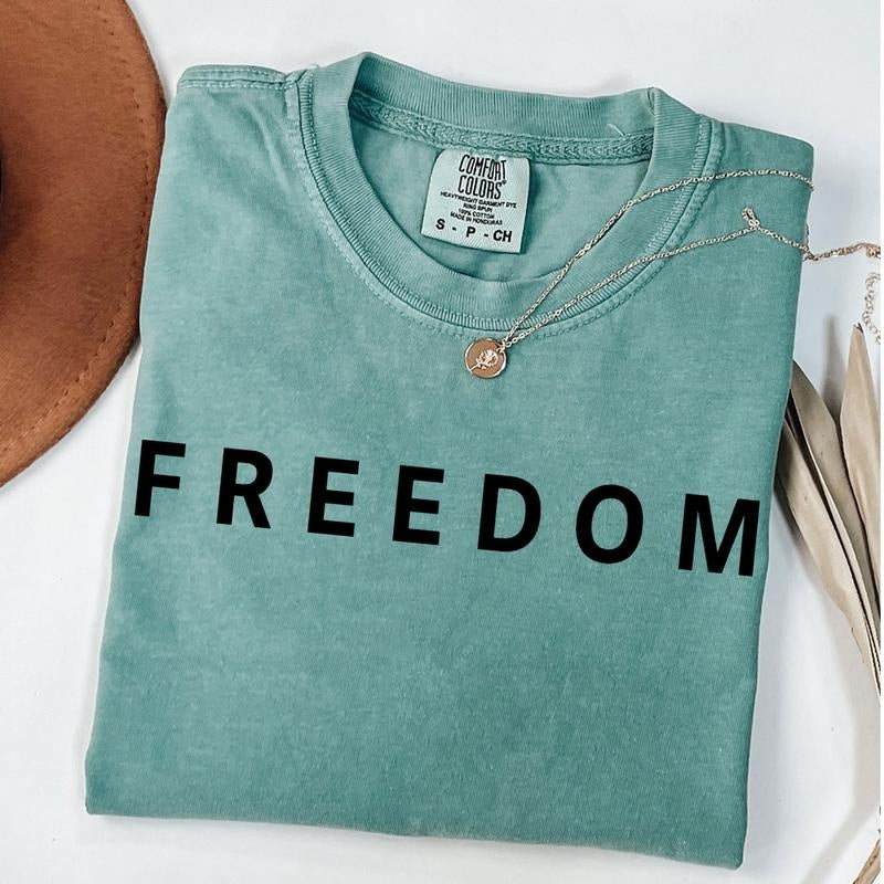 Freedom Comfort Colors Shirt, Freedom Women Shirt, Charlie Kirk Shirt, Minimalist Shirt, Freedom T-shirt Hoodie, Sweatshirt