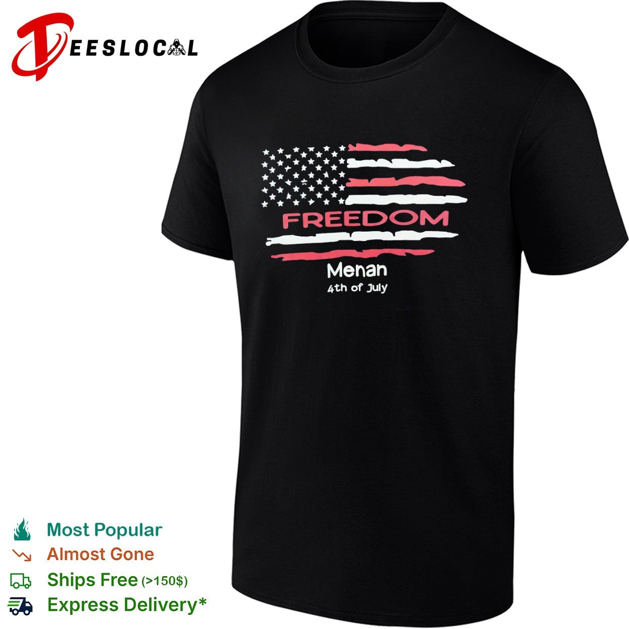 Freedom Menan 4th of July United States Flag Themed Patriotic Independence Day shirt