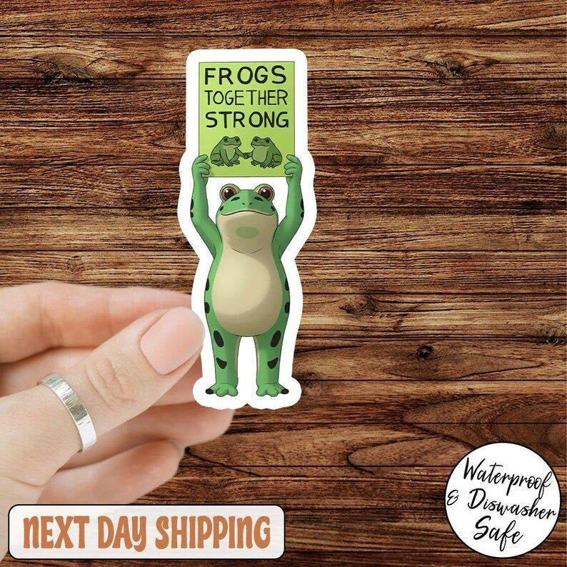 Frog Together Strong Sticker, Resist Sticker, Rage Against The Machine Sticker, Anti ICE Sticker, Anti Trump Sticker,...