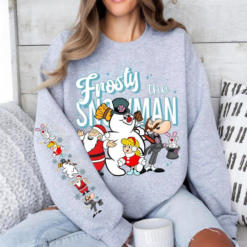 Frosty The Snowman Sweatshirt, Retro Snowman Christmas Movie Tee Shirt, Cute Xmas Shirt, Snowman Sweatshirt Hoodie