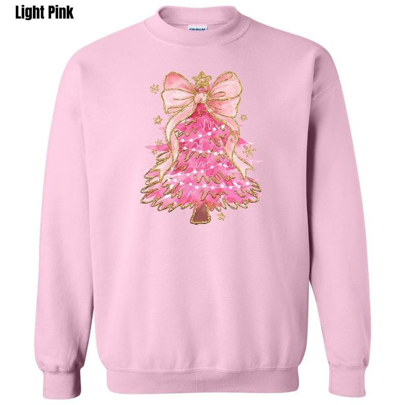 Fuchsia + Gold Christmas Tree Sweatshirt 'NLB' T-Shirts, Hoodie | PodTeesHub.com