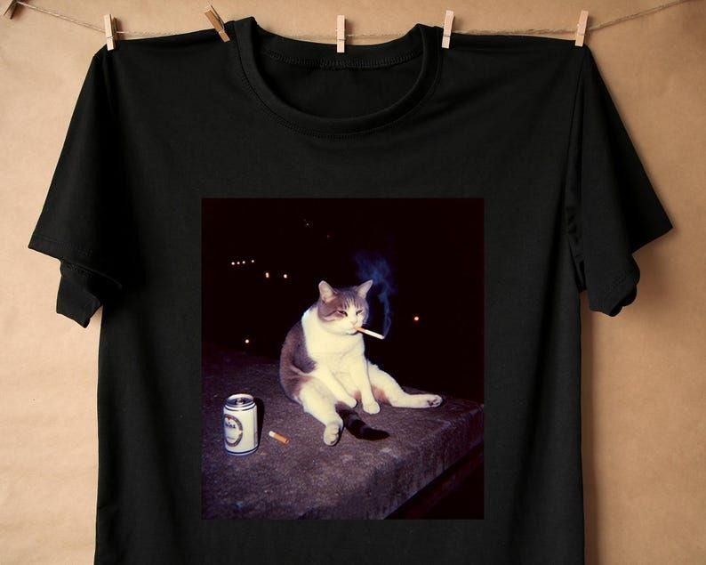 Funny Cat Smoke Shirt, Funny Smoking Cat Meme T-Shirt, Cat Lover Sweatshirt, Cool Cat Shirt, Funny Cat Shirt, Cat Joke...