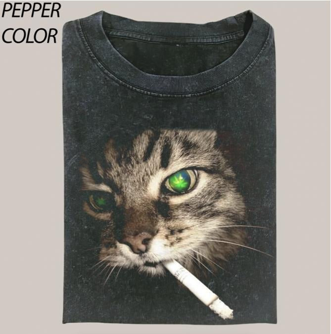 Funny Cat Smoking T-Shirt, Animal Shirt, Unisex Meme Cringe Funny Dumb Shirt, Gift For Men Women, Menswear Womenswear...