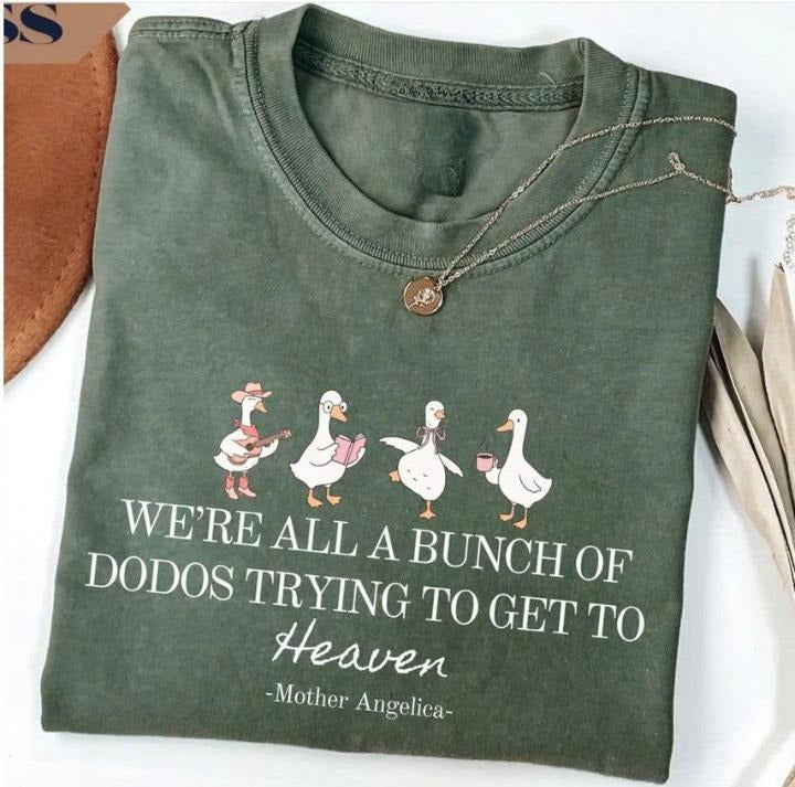 Funny Catholic Silly Goose Trying To Get To Heaven Unisex T-Shirt, Funny Christian Religious Tee, Unisex Faith Based Top...