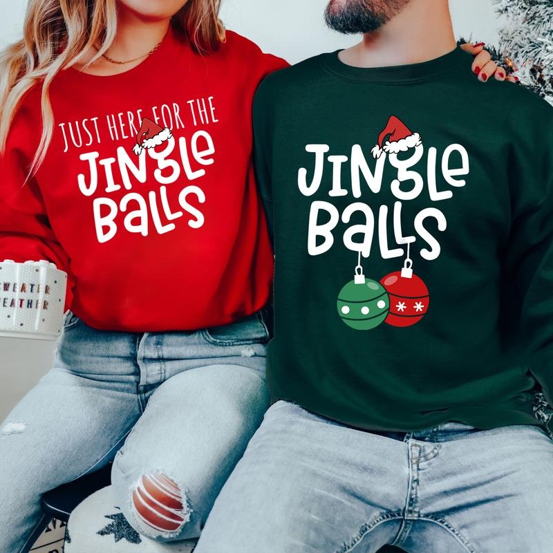 Funny Christmas Couple Shirt, Matching Christmas Jingle Balls Sweatshirt, Couples Matching Shirt, Christmas Gift Hoodie