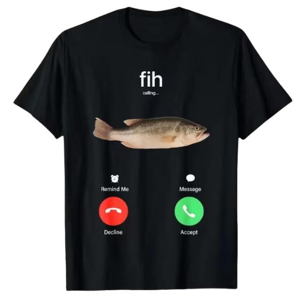 Funny Fih Calling Shirt, Anglers Fish Meme TShirt, Fih Incoming Call Meme Shirt Hoodie, Sweatshirt | PodTeesHub.com