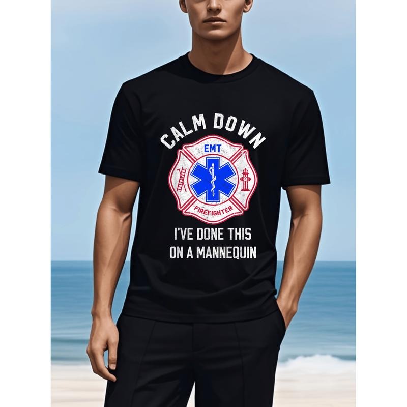 Funny Firefighter Paramedic T Shirt For Men 100 Cotton Casual Short Sleeve Crew Neck Summer Outdoor Clothing Dad Gift...