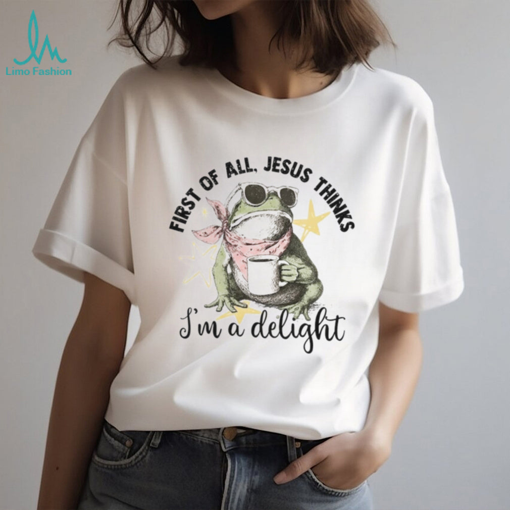 Funny Frog Jesus Thinks I Am A Delight Retro Style Graphic T Shirt