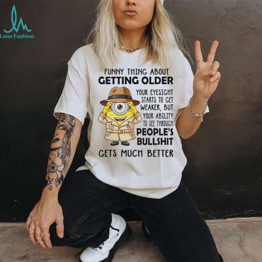 Funny Getting Older Eyesight Detective Graphic Cartoon T Shirt