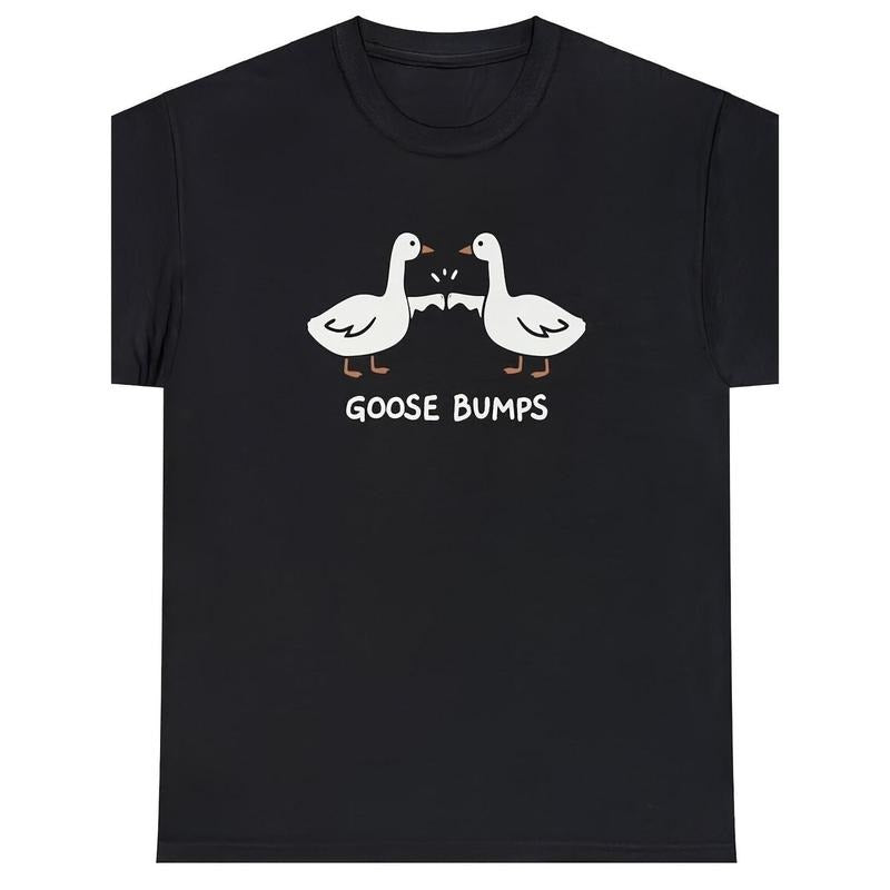 Funny Goose Bumps T-Shirt With Ironic Meme Humor For Geese Lovers Soft Comfortable Round Neck Design Hoodie, Sweatshirt