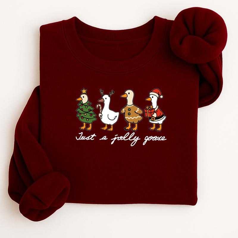 Funny Goose Shirt, Just A Jolly Goose Cotton T-Shirt, Sweatshirt