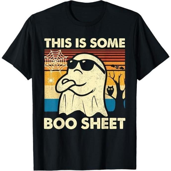 Funny Halloween Shirts For Men, This is Some Boo Sheet Ghost Retro Funny Halloween Men Women T-Shirt Menswear,  Graphic...