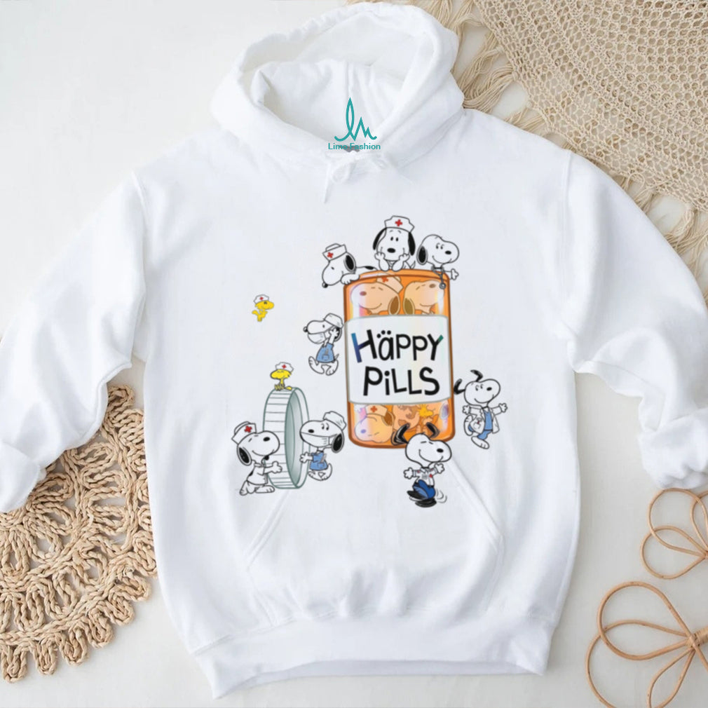 Funny Happy Pills Dog Nurse Cartoon Hospital Staff Shirt