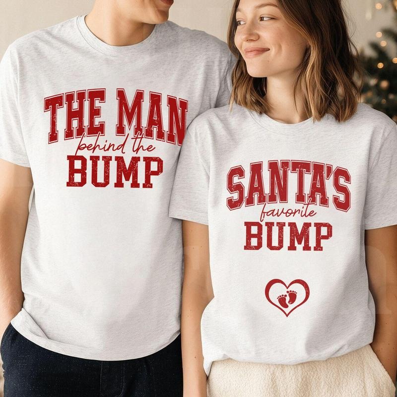 Funny Matching Christmas Pregnant Shirt, Pregnancy Couple Sweatshirt, Pregnancy Reveal, Pregnancy Announcement Hoodie