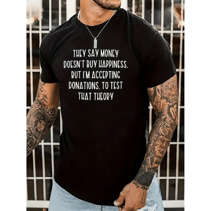 Funny Mens Navy Blue T-Shirt Round Neck Casual Polyester Print Machine Washable Winter Black Hoodie, Sweatshirt