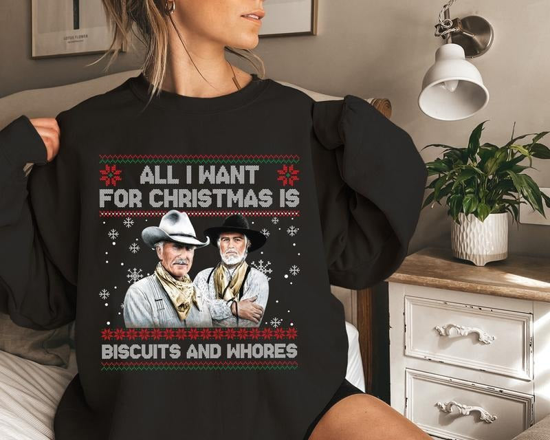 Funny Movie Quote Ugly Christmas Sweatshirt, Funny Western Movie Shirt, Christmas Gift, For Women, For Men Hoodie