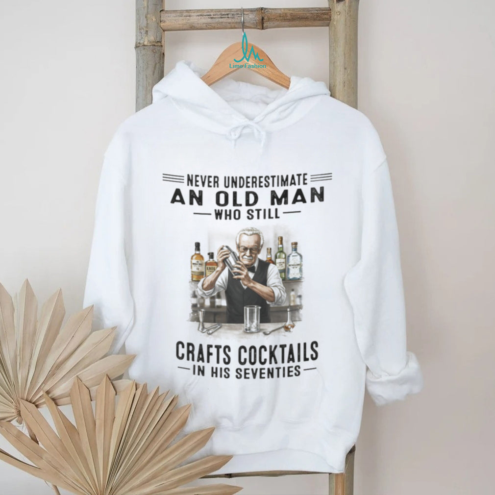 Funny Old Man Bartender Mixologist Cocktail Shirt