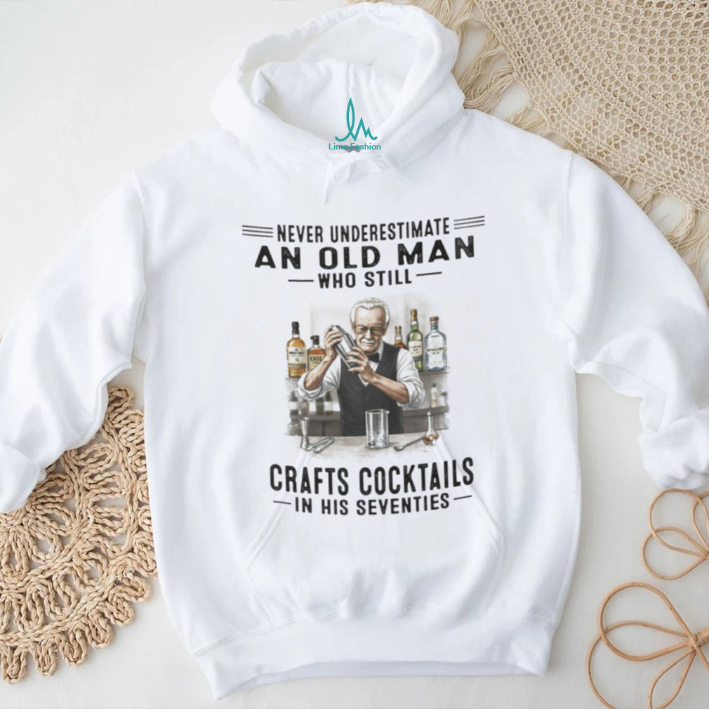 Funny Old Man Bartender Mixologist Cocktail Shirt