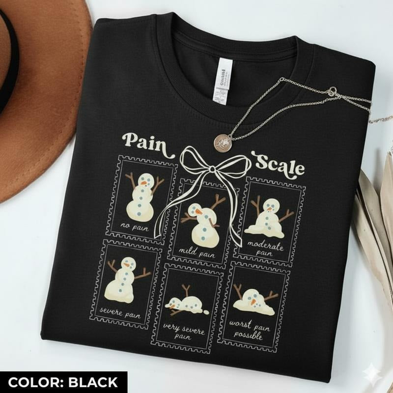 Funny Pain Scale Shirt Christmas Nurse Sweatshirt Medical Holiday Tshirt Xmas Gift for Nurse Healthcare Worker Pain...