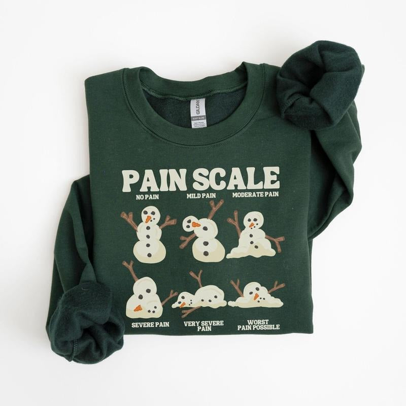 Funny Pain Scale Shirt, Christmas Nurse Sweatshirt, Medical Holiday Sweatshirt, Xmas Gift for Nurse, Healthcare Worker...