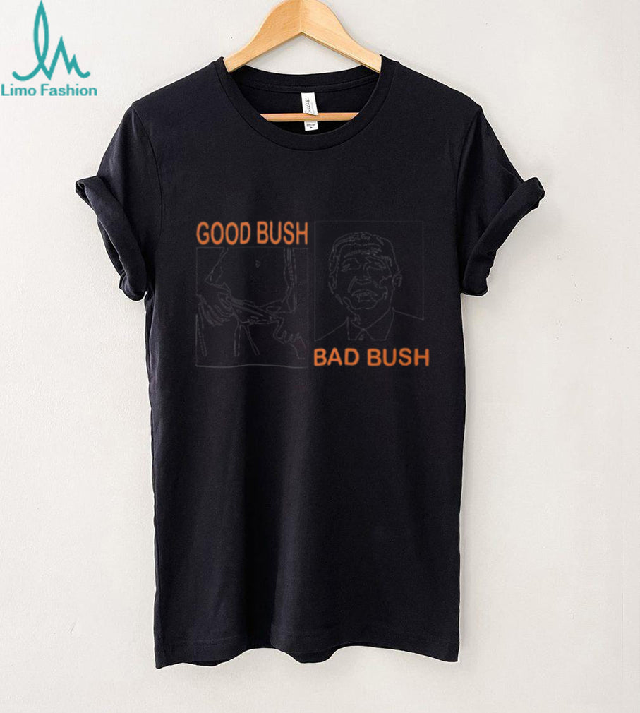 Funny Political Parody Good Bush Bad Bush Retro Graphic T Shirt