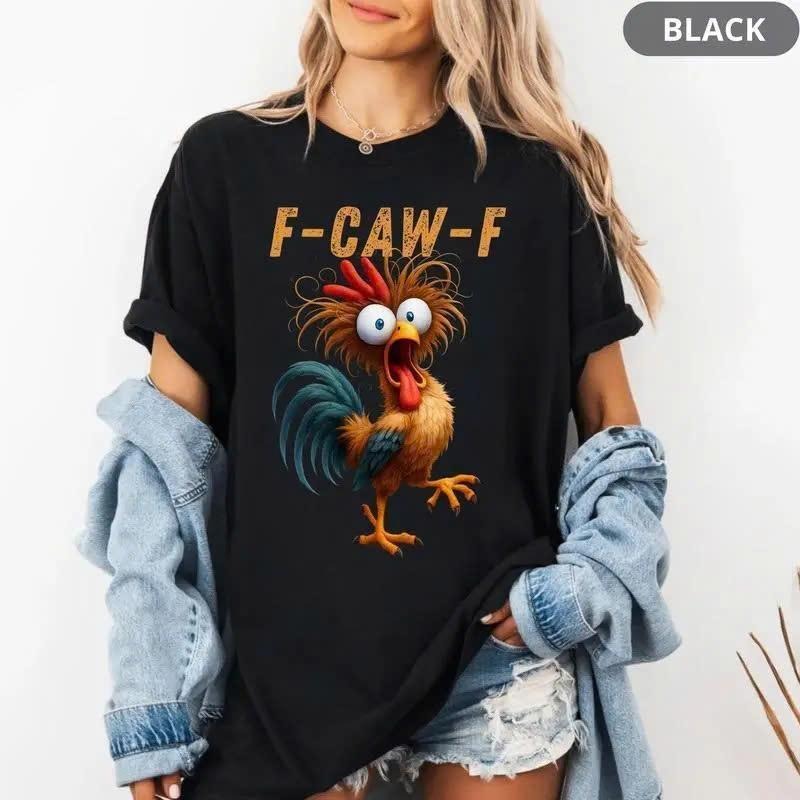 Funny Rooster Meme Shirt, F-CAW-F Chicken Humor Tee, Silly Farm Animal Graphic Top, Birthday Gift for Men Women Hoodie,...